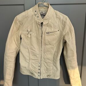 Vintage Diesel Clouds Utility Moto Tan Jean Jacket!